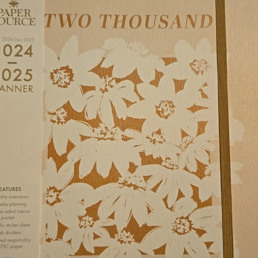 Floral 2025 Planner with Orange Accents